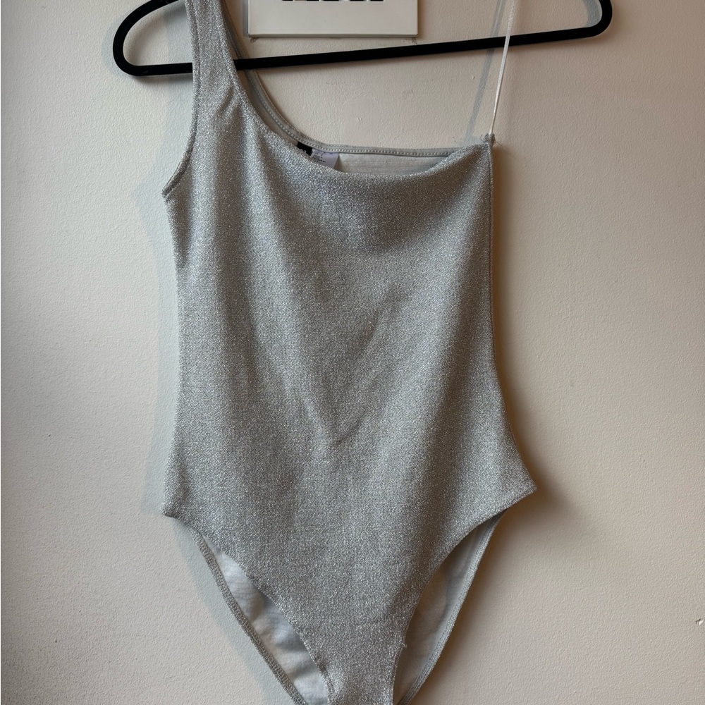 H&M Divided Metallic Gray Bodysuit